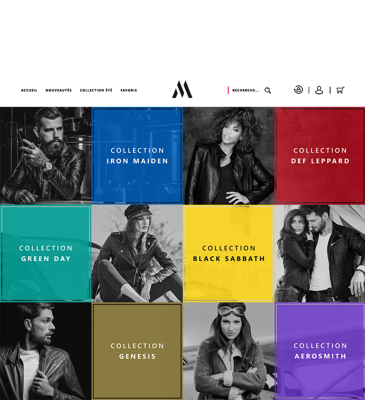 Aperçu de la Page Nouvelle Collection des Vestes Madison lors de la conception de son e-shop
